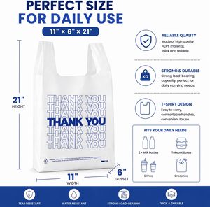 Black Trash Bags with Handles, Super Thick Plastic Rubbish Bags Suitable for Office, Picnic, <b>Kitchen</b> and Bulk Use - Product Image 3