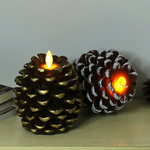 Capodanno decorazioni pigna vera cera natale candele LED per decorazione decorazioni estetiche senza fiamma candela LED YS - Product Image 2