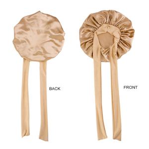 หมวกผ้าซาตินสำหรับผู้หญิงผ้าซาตินคลุมผมถักยาวขนาดใหญ่โลโก้ออกแบบได้ตามต้องการ - Product Image 4