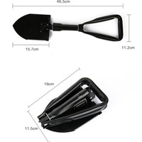 Pelle pliante multifonction portable avec poignée en D et pioche noire pour kits de survie d'urgence, camping, neige et jardin