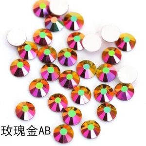Pujiang 1440 cái/gói Cầu Vồng Rose Vàng Flatback Thạch Pha Lê AB Không Sửa Chữa Nóng Glass Rhinestone Strass - Product Image 2