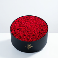 Vente en gros usine 40 roses éternelles personnalisables avec logo, fleurs éternelles de luxe dans boîte en suède, faites à la main, longue durée (3-5 ans), Noël