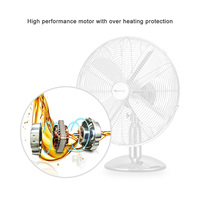 Ventilateur de table électrique de 16 pouces ventilateurs de bureau portables en métal avec contrôle mécanique à air puissant pour un usage domestique