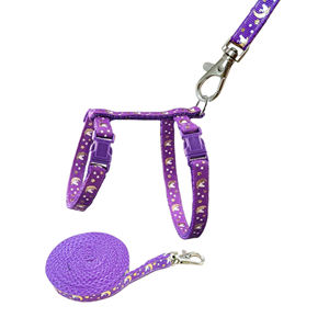 Teemerryca猫の襟ハーネスとリーシュセット屋外ウォーキングエスケーププルーフ調整可能ソフト安全ストラップスタームーンデザイン - Product Image 4