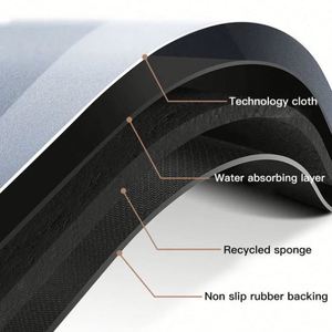 Tapis de salle de bain antidérapant écologique en diatomite, absorbant l'eau, motif uni, 40x60cm, sécurité bébé - Product Image 5