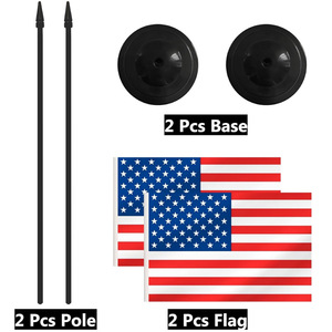 Porte-drapeau de table en plastique à manivelle personnalisé, drapeaux américains, brésiliens et de divers <span class=keywords><strong>pays</strong></span>, mât de drapeau, petits drapeaux colorés - Product Image 5