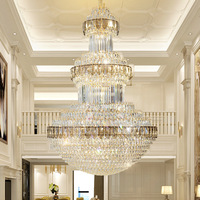 Lustres en cristal LED personnalisés, style européen moderne, luxe, or, pour hall d'hôtel, mariage, décoration de plafond, escalier, maison
