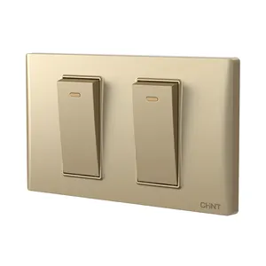 Interruptor de luz CHINT Fuente de alimentación Interruptores de pared de luz estándar del Reino Unido Interruptor de alimentación eléctrica