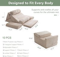 Ensemble de 9 coussins orthopédiques en forme de cale pour lit, idéal pour la récupération post-chirurgicale, positionneurs corporels pour soulager les douleurs dorsales et aux jambes