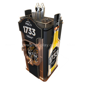 Bán buôn Countertop Thiết kế LED trung tâm mua sắm rượu vang hiển thị giá kệ nhỏ Acrylic Turntable chai hiển thị posm hiển thị đơn vị - Product Image 3