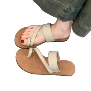 2026 Minimalist Toe Loop Flat <b>Sandals</b> For Women, Soft Sole Comfort One Strap Vacation Slides - Product Image 5