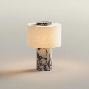 Lampe de bureau de luxe haut de gamme en marbre travertin Bulgari, luminaire artistique créatif pour chambre à coucher, avec un design élégant pour table de salon - Product Image 4