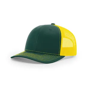 Customized Sports Mesh Baseball Cap Slightly Curved Brim Kid Adult Richardson 112 6 Panel Trucker Cap Mesh Hats With Custom Logo