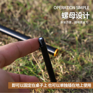 Outdoor Portable Aluminum Alloy Lamp <b>Pole</b> Three-Fold Ground Inserting Camping <b>Light</b> Stand Single Arm Foldable - Product Image 4