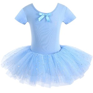 Vestido de Ballet de Manga Corta para Niñas, Tutú con Lazo Frontal, Leotardo de Danza, Falda de Tul, Ropa para Entrenamiento y Actuaciones - Product Image 2