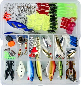 Lot de 120 leurres souples artificiels pour eau salée et eau douce, leurres souples à paillettes pour gros poissons, leurres souples à tête plombée - Product Image 1