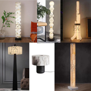 Modern Luxury White Black Marble Alabaster Round <strong>Table</strong> Lamp for Nordic Designer Living Room Model Room Bedside Decorative - Product Image 6