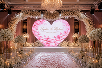 Pantalla LED en Forma de Corazón para Interiores/Exteriores, Letrero para Bodas, Fondo Romántico con Forma de Amor para Cabina de Fotos de Bodas y Decoración de Entrada