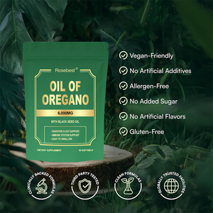 Rosebest Produsen China Grosir Kapsul Lunak Minyak Oregano Vegan Organik 6000mg Suplemen dengan Minyak Biji Hitam - Product Image 4