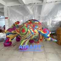 Taureau coloré gonflable de mascotte d'activité de grande taille, ballon géant gonflable de boeuf pour la publicité