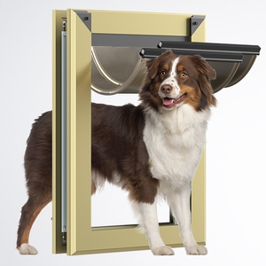 Vente en gros de porte en <span class=keywords><strong>aluminium</strong></span> robuste à double rabat pour animaux de compagnie résistant aux intempéries pour chiens chats style classique moderne pour la vie - Product Image 1