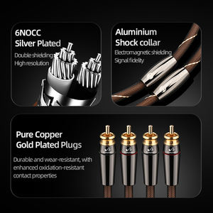 Cable <span class=keywords><strong>de</strong></span> audio HIFI 2RCA a 2RCA macho a macho con conectores chapados en oro <span class=keywords><strong>de</strong></span> cobre puro 6N OCC <span class=keywords><strong>amplificador</strong></span> <span class=keywords><strong>de</strong></span> <span class=keywords><strong>señal</strong></span> <span class=keywords><strong>Rca</strong></span> plateado - Product Image 4