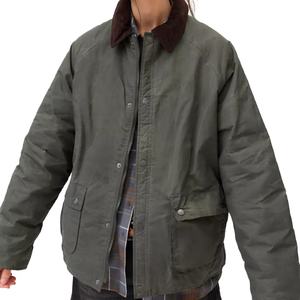 Veste de travail vintage confortable en coton ample avec logo de marque personnalisé, style rétro, col à revers, pour l'automne et l'hiver - Product Image 1