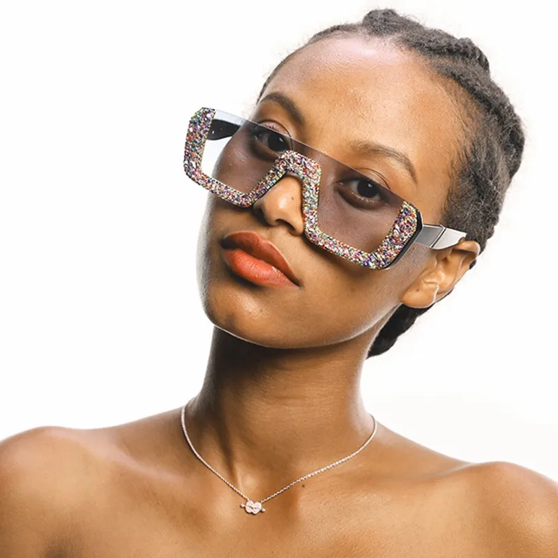 Kacamata Hitam Wanita Merek Desainer Baru 2022 Kacamata Hitam Batu Bling Mewah Kacamata Hitam Setengah Bingkai Kacamata Hitam Mode Wanita UV400