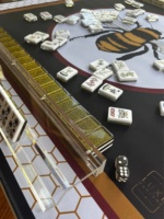 Fichas de Mahjong Americanas de Acrílico Premium con Patrones Grabados de Flores, Dragones, Viento y Joker, Juego de Mahjong Personalizado OEM ODM