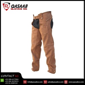 Cuir suédé marron léger moto respirant motards course de chevaux Chap hommes femmes westerns-styles Chaps - Product Image 2