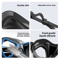 Nuevas máscaras de buceo de Marco grande de alta definición de fábrica, gafas de esnórquel, antiniebla, logotipo de bajo volumen, características de buceo impermeables