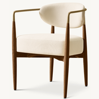Chaises de salle à manger de style américain, meubles de restaurant, couleur personnalisée, chêne, tissu, fauteuils à accoudoirs
