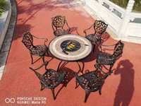 Meubles de jardin et de patio en aluminium moulé pour l'extérieur, résistants aux intempéries, en gros, ensembles de tables et de chaises en aluminium moulé.
