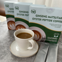 Vente en gros OEM ODM 10g * 15 Boîte d'emballage Homme Fort Puissance Énergie Ginseng Huître Peptide Extrait Café Instantané