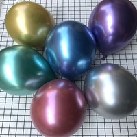 Vente Flash - Ballons en Latex Métalliques Chromés de Haute Qualité 12 Pouces - Or, Argent, Rose Rouge, Bleu, Vert, Violet