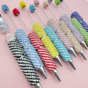 L B7035水钻条纹钻石奢华珠笔笔笔芯黑色墨水光滑书写圆珠笔促销活动 - Product Image 2