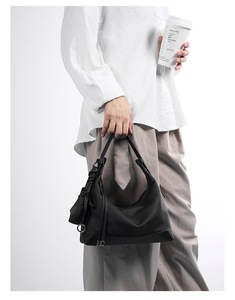 Luxury New <b>Ladies</b> Casual Soft Cowhide <b>Leather</b> Handbag with Zipper Closure Crossbody Shoulder <b>Bag</b> for Women - Product Image 2