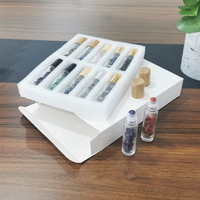 Flacon de parfum de poche, bouteille essentielle en pierre de cristal naturelle, rouleau facial mince pour la beauté, Gua Sha, rouleau de jade pour la réduction de la cellulite