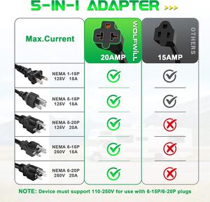 Prise d'alimentation robuste pour camping-car avec adaptateur 5-en-1 à <span class=keywords><strong>lame</strong></span> en T - Product Image 4