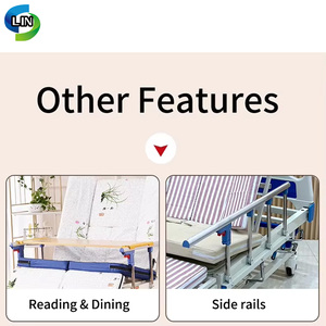 Manual Nursing Hospital <b>Bed</b> Adjustable Patient Care <b>Bed</b> With Castors <b>Sides</b> <b>Rails</b> Head Foot Washing Trapeze Bar - Product Image 5