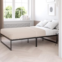 Cadre de lit réglable pleine grandeur en métal noir moderne AAG - Conception convertible et rotative durable pour chambre à coucher, salon, hôtel