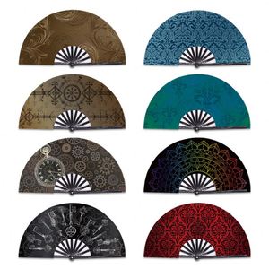 Éventail en bambou classique de 13 pouces, imprimé sur mesure, grand format, thème féerique, avec housse en tissu nylon fait main, vente en gros de haute qualité - Product Image 6