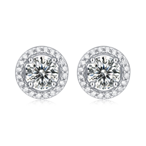 Pendientes de Moissanita de 0.5 Quilates, Color D, Joyería de Carbonita Moderna para Chicas - Product Image 1