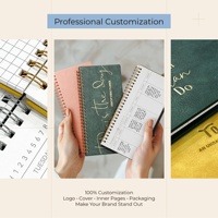 Agenda hebdomadaire personnalisé avec logo, en cuir PU, spirale, 54 semaines, calendrier non daté, livraison rapide, cadeau d'affaires, carnet de notes sur pied