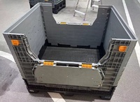 Conteneur de palette industriel grand format en polypropylène durable, pliable, empilable, caisse de stockage de qualité alimentaire, bac de rangement, unité pliable