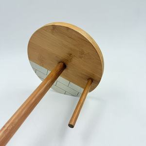 Bamboo Marble <b>Tissue</b> Holder Round Free Standing No Drilling Required Minimalist Design <b>Paper</b> Holder - Product Image 2