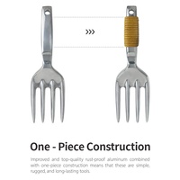 Ensemble d'outils de jardin en aluminium antirouille, ensemble de 8 outils de jardin à tête en acier inoxydable, manche en bambou