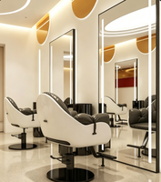 Miroir de salon rectangulaire avec bandes lumineuses, pleine longueur, pour salon de beauté, dressing, hôtel, vente en gros