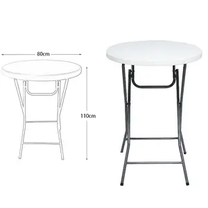 <strong>Small</strong> Plastic Folding Round <strong>Table</strong> Cocktail <strong>Bar</strong> <strong>Table</strong> - Product Image 1