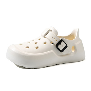 Sabots pour femmes, confortables et antidérapants, en EVA, à semelle épaisse et ajourée, avec bout couvert, pour l'été, rehaussant de 3 cm - Product Image 5